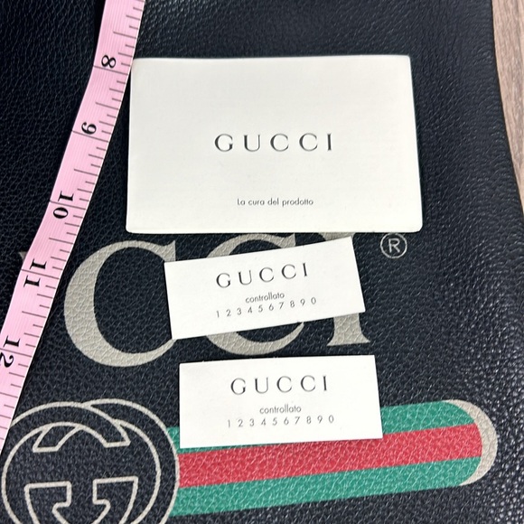 Perfect condition Gucci Logo Print calfskin Leather Drawstring Backpack - Picture 6 of 15